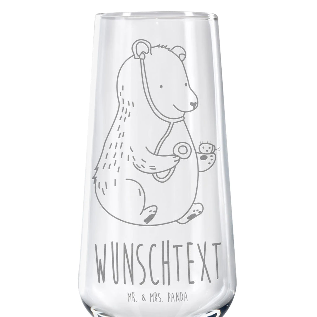 Personalized Sparkling Wine Glass bear Physician bear, teddy, teddy bear, cuddly toy, Doctor, Professor, Bear
