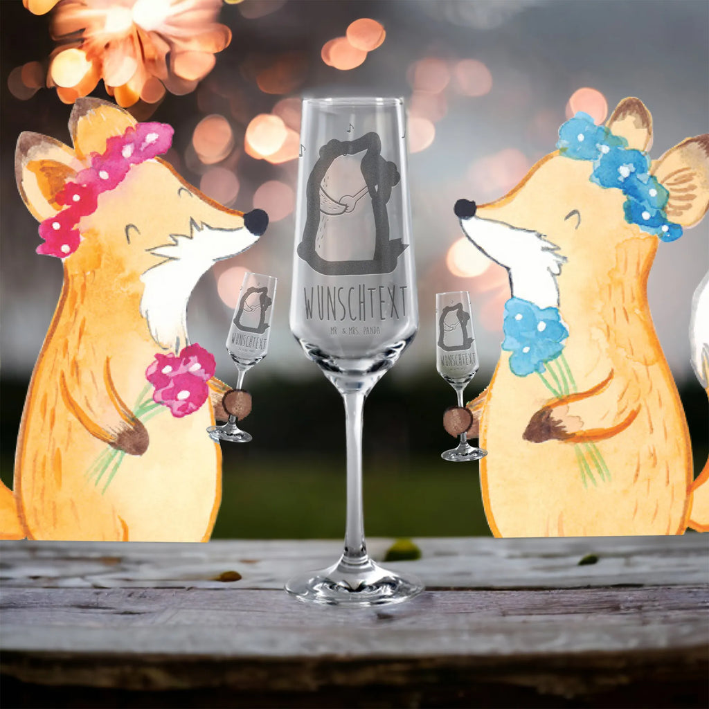 Personalized Sparkling Wine Glass bear song bear, teddy, teddy bear, cuddly toy, love song, girlfriend, gift, love, song, saying, woman, valentine, Bear, partner, heart