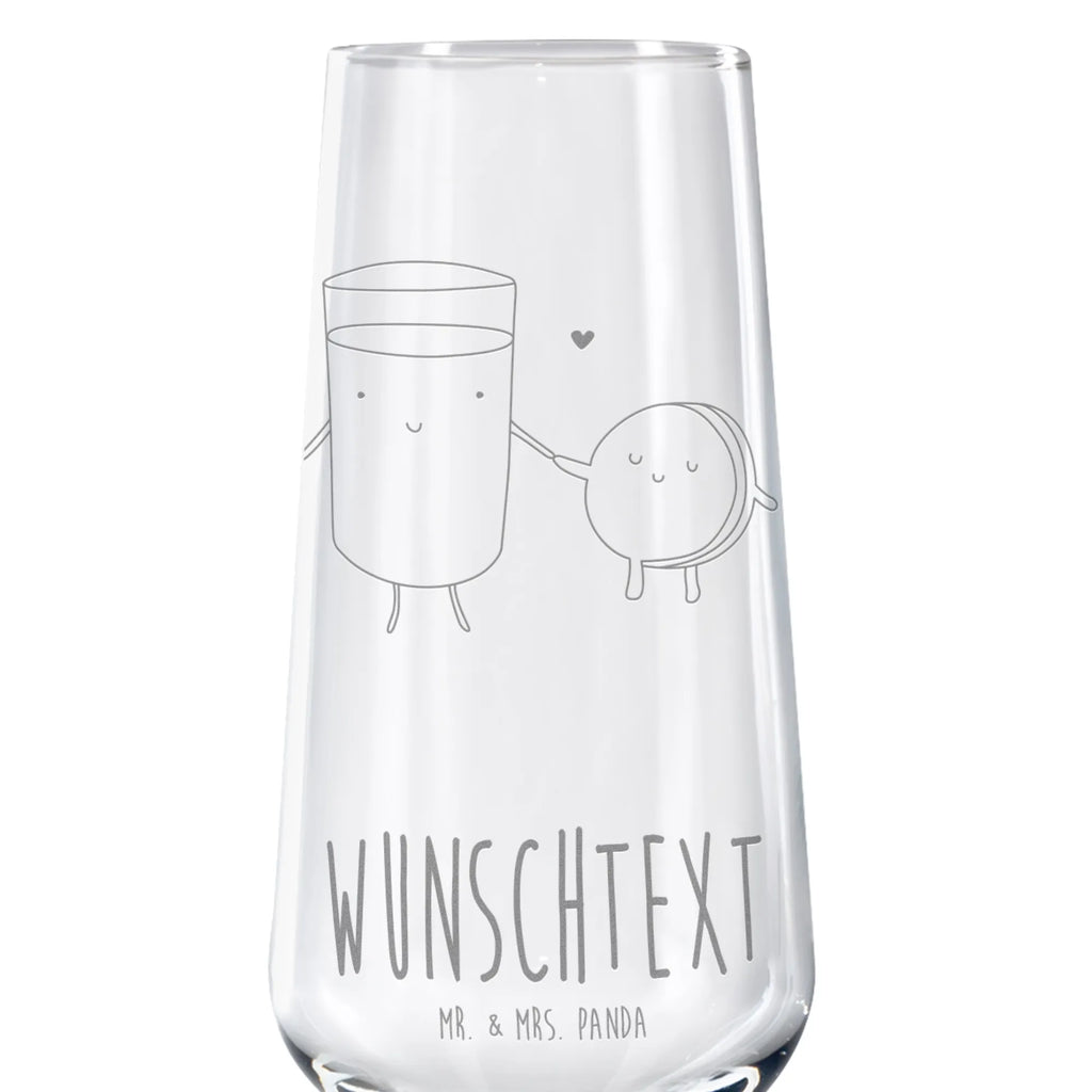 Personalized Sparkling Wine Glass milk biscuit small animals, cute, funny, cute animal motives, hand drawn, small world, funny sayings, good mood, happy, gifts, gift ideas, special gifts, animal lover, card, perfect couple, invitation breakfast, cookie, milk, Milk, biscuit, cookies, romantic, motif sweet, coffee