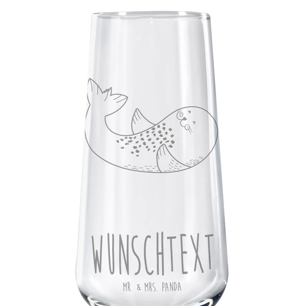 Personalized Sparkling Wine Glass seal Lay small animals, cute, funny, cute animal motives, hand drawn, small world, funny sayings, good mood, happy, gifts, gift ideas, special gifts, animal lover, card, beach, Seal, sea animal, North Sea, seals, seal, joy, laughter, Baltic Sea