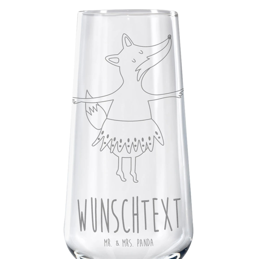 Personalized Sparkling Wine Glass Fox ballerina fox, foxes, forest wildlife, clever as a fox, animal lover, birthday, party, ballerina, dancer, ballet, dancing, invitation, vixen, fox saying