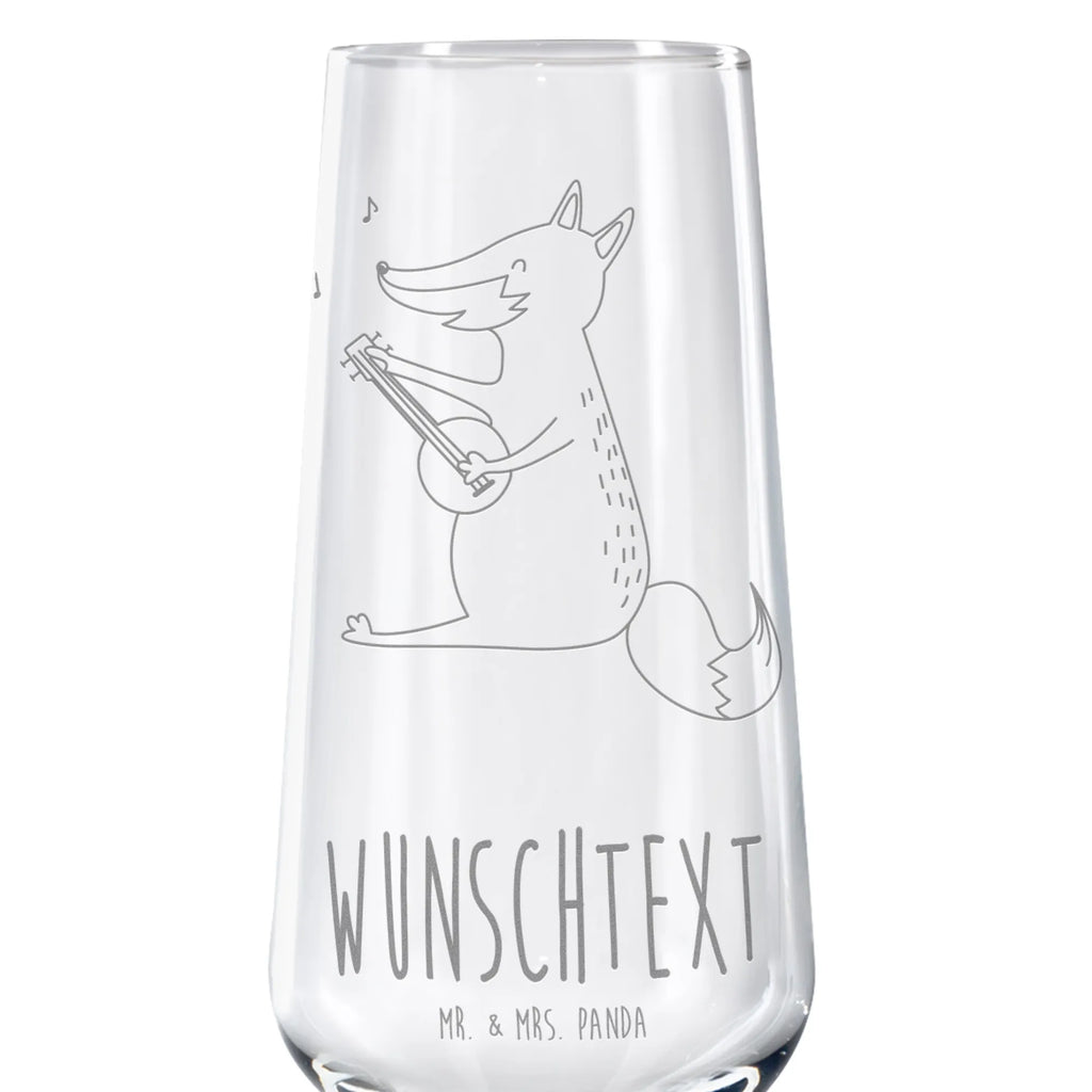 Personalized Sparkling Wine Glass Fox guitar fox, foxes, forest wildlife, clever as a fox, animal lover, musician, Fox, music saying, gift musician, singer, guitar