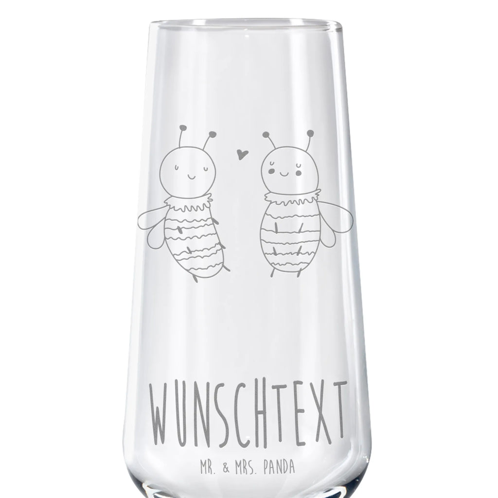 Personalized Sparkling Wine Glass bee In love Bee, wasp, bumblebee