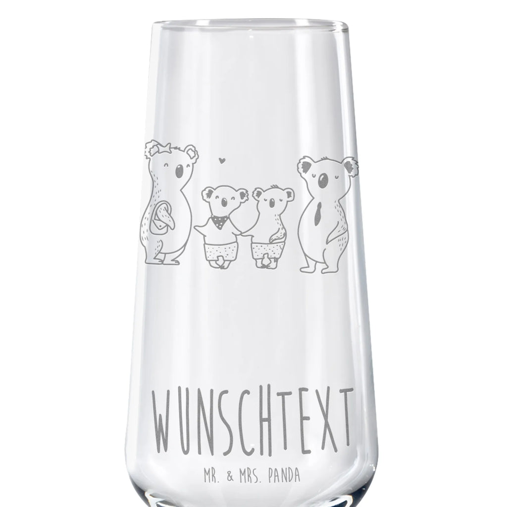 Personalized Sparkling Wine Glass Koala family with two kids Family, Father's Day, Mother's Day, brother, sister, Mom, Dad, family life, favourite family, best family, koala bear, family time, family, koala, koala family