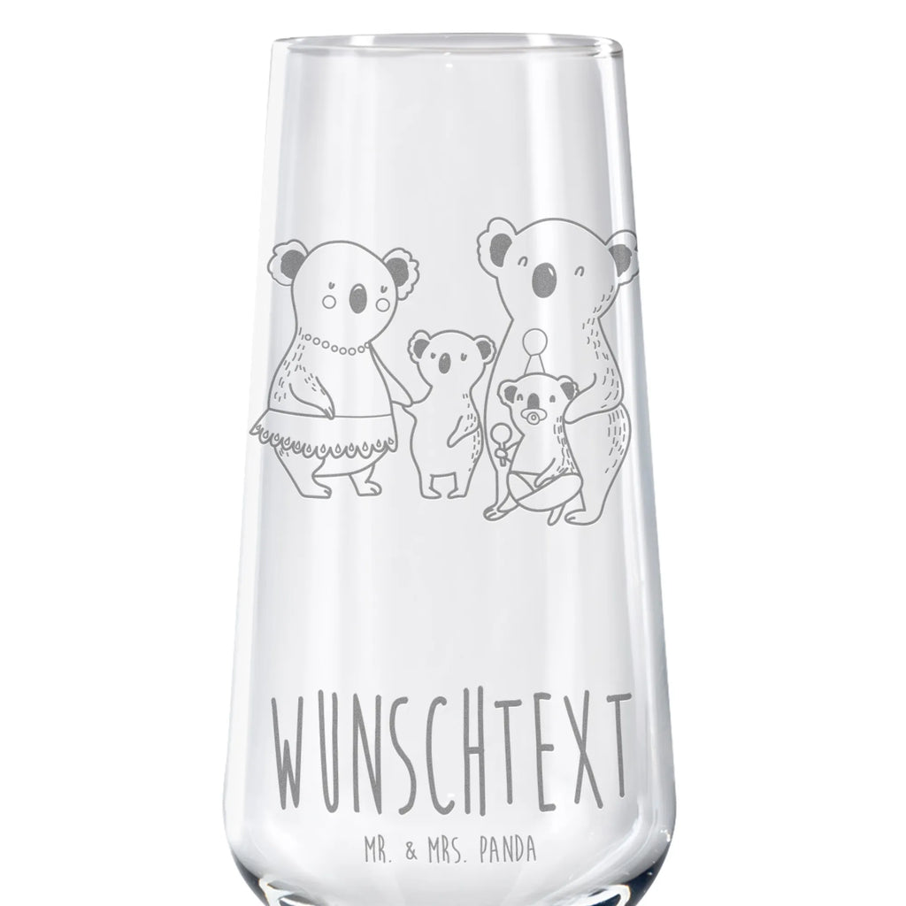 Personalized Sparkling Wine Glass Koala Family Family, Father's Day, Mother's Day, brother, sister, Mom, Dad, dad, children, mom, siblings, family, koalas, Koala, family life