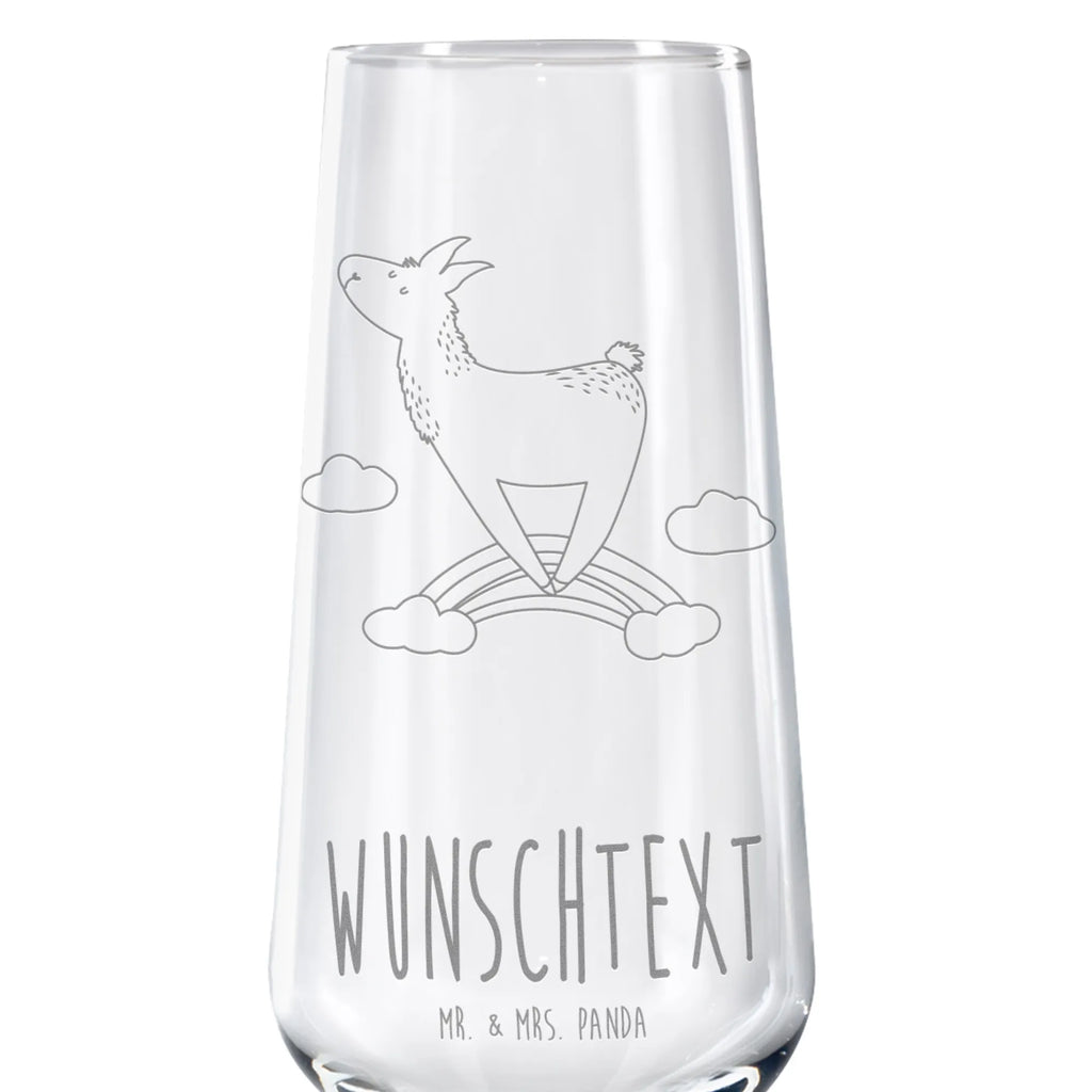 Personalized Sparkling Wine Glass lama rainbow Llama, llama, alpaca, trendy animal, Lamas, Haters gonna hate, Freedom, Lama, Haters, Self-employed, Hobby, School, Rainbow, Outsider, Abi, Cloud country