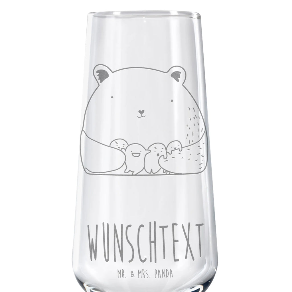 Personalized Sparkling Wine Glass bear Feeling bear, teddy, teddy bear, cuddly toy, Madness, Bear