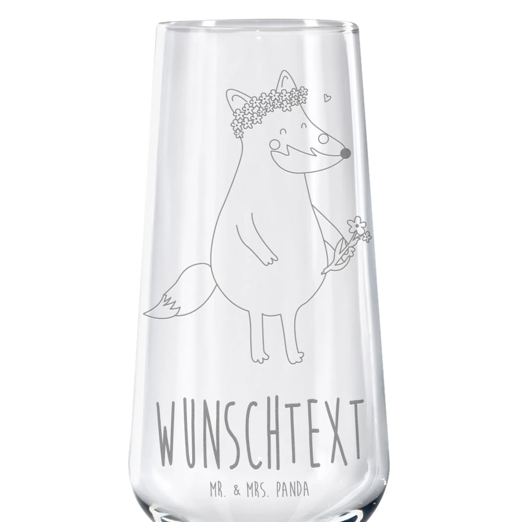 Personalized Sparkling Wine Glass Fox Flower fox, foxes, forest wildlife, clever as a fox, animal lover, fox girl, girlfriends, flowers, joy, love, flower girl, proof of love, me, flower, motivation, self-love, girlfriend