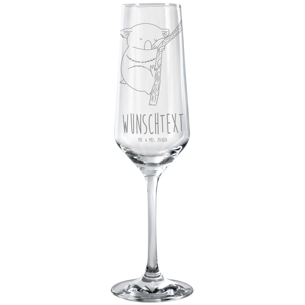 Personalized Sparkling Wine Glass koala small animals, cute, funny, cute animal motives, hand drawn, small world, funny sayings, good mood, happy, gifts, gift ideas, special gifts, animal lover, card, dream, bedroom, sleeping, Koala, koala bear, bear, dreamland