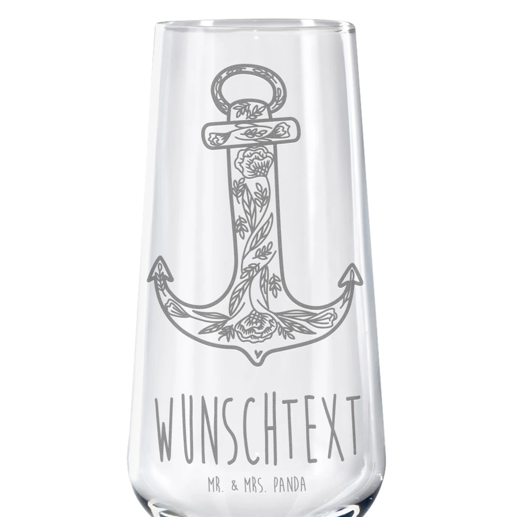 Personalized Sparkling Wine Glass anchor Blue small animals, cute, funny, cute animal motives, hand drawn, small world, funny sayings, good mood, happy, gifts, gift ideas, special gifts, animal lover, card