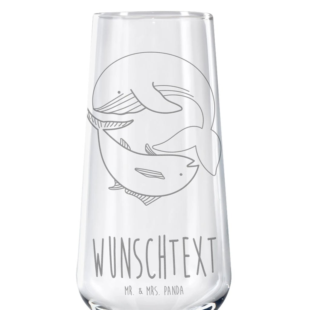 Personalized Sparkling Wine Glass whale tuna small animals, cute, funny, cute animal motives, hand drawn, small world, funny sayings, good mood, happy, gifts, gift ideas, special gifts, animal lover, card, saying of the day, flat joke gift, choice, joke, tuna, flat joke, saying funny, word joke funny, whale