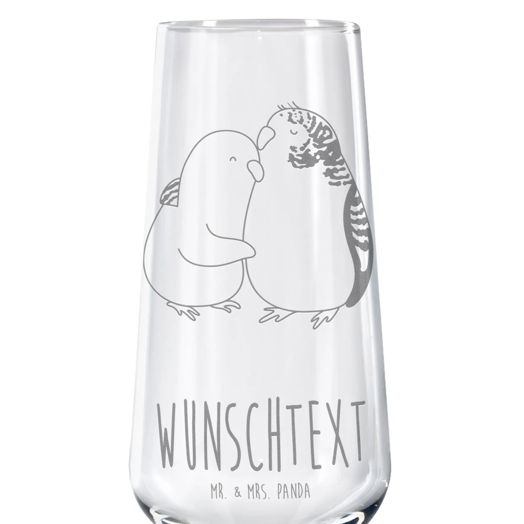 Personalized Sparkling Wine Glass Parakeets in love Love, Loving, Two, Together, Marriage, Engagement, Proposal of marriage, Love gift, gift for her, gift for him, anniversary gift, trust, birds, budgie, closeness, love, cuddling