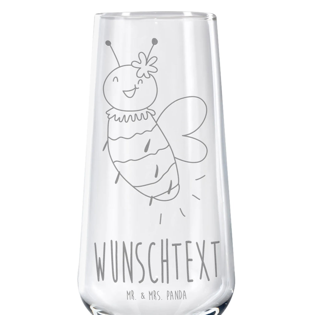 Personalized Sparkling Wine Glass bee flower Bee, wasp, bumblebee