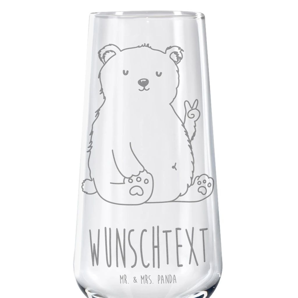 Personalized Sparkling Wine Glass Icebear Lazy bear, teddy, teddy bear, cuddly toy, lazy, home office, office, Polar bear, workplace, work, office job, relaxing, North Pole