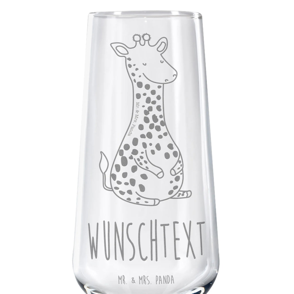 Personalized Sparkling Wine Glass giraffe Satisfied Africa, Giraffe, Happiness, Adventure