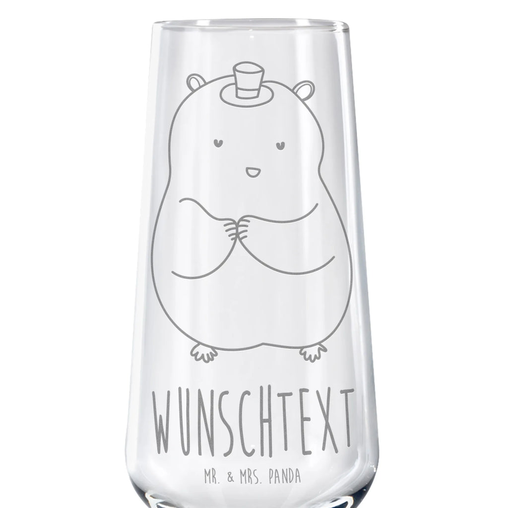 Personalized Sparkling Wine Glass hamster cap small animals, cute, funny, cute animal motives, hand drawn, small world, funny sayings, good mood, happy, gifts, gift ideas, special gifts, animal lover, card, Hamster, dwarf hamster, top hat, wizard, magician, hat, Houdini