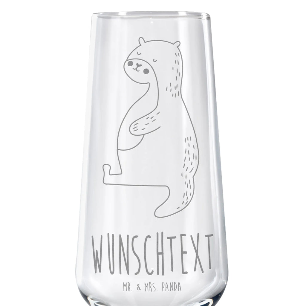 Personalized Sparkling Wine Glass otter Belly otter, marten, sea otter, European otter, water mammal, aquatic animal, baby otter, predator, water, otter gifts, animal lover, gift ideas for animal lovers, animal, mammal, water animal, gifts for people in love, Otter Sea Otter Lake Otter