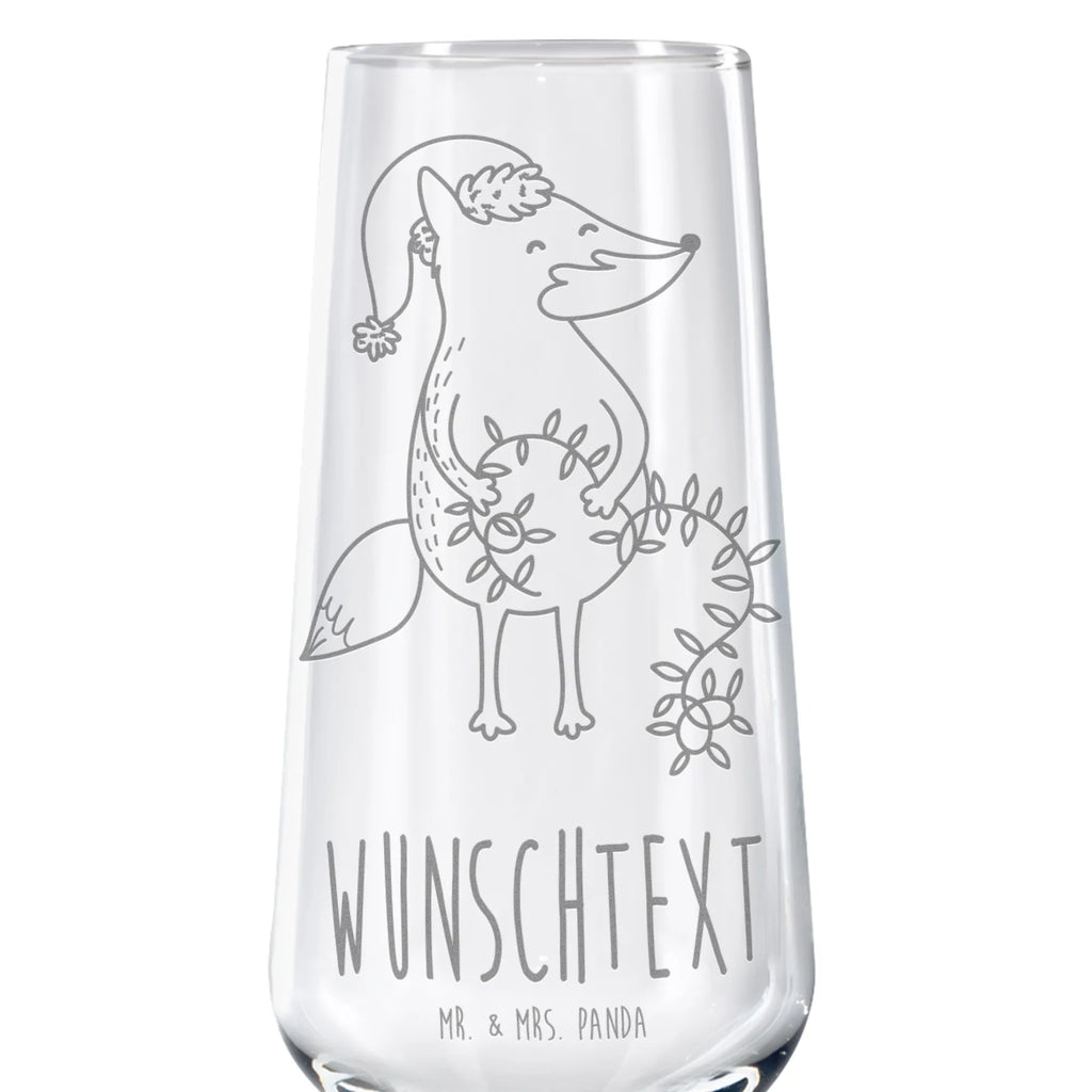 Personalized Sparkling Wine Glass Fox Christmas Winter, Christmas, Christmas time, snow, Christmas Eve, Foxes, Saying beautiful, Santa Claus, Fox, Gift Christmas