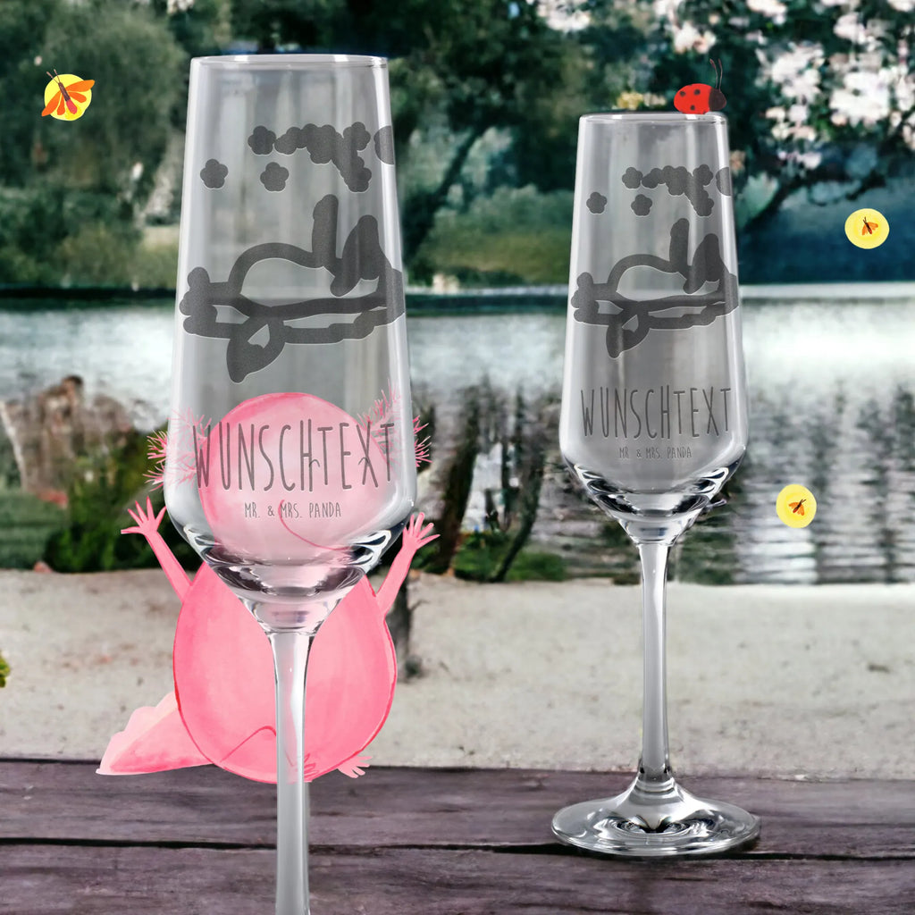 Personalized Sparkling Wine Glass Fox Stars fox, foxes, forest wildlife, clever as a fox, animal lover, Fox, Saying beautiful, words of consolation, Romance, Saying positive, Always Look on the Bright Side of Life