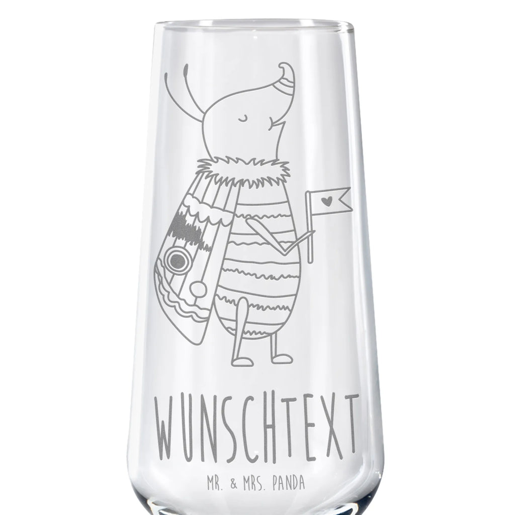 Personalized Sparkling Wine Glass Moth flag small animals, cute, funny, cute animal motives, hand drawn, small world, funny sayings, good mood, happy, gifts, gift ideas, special gifts, animal lover, card, Saying funny, Kitchen decoration, How much does the world cost, Moth, Beetle