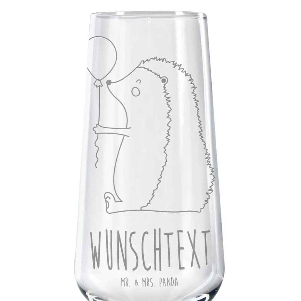 Personalized Sparkling Wine Glass Hedgehog balloon small animals, cute, funny, cute animal motives, hand drawn, small world, funny sayings, good mood, happy, gifts, gift ideas, special gifts, animal lover, card, Balloon, Birthday Child, Happy Birthday, Birthday, hedgehog