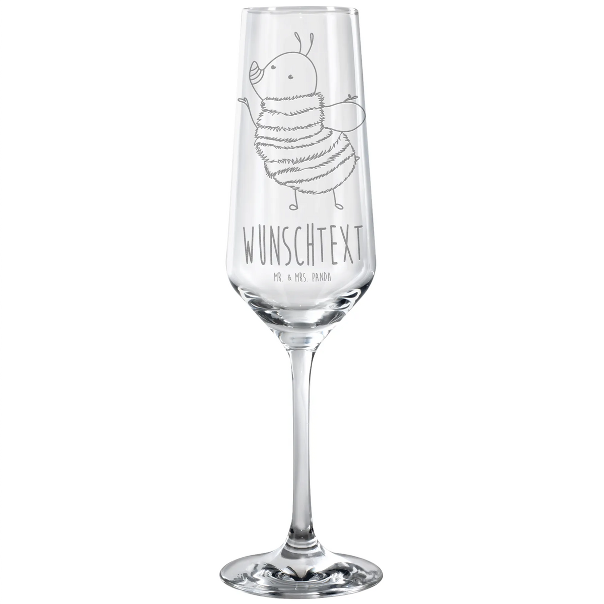 Personalized Sparkling Wine Glass bumblebee fluffy small animals, cute, funny, cute animal motives, hand drawn, small world, funny sayings, good mood, happy, gifts, gift ideas, special gifts, animal lover, card, Bumblebee, Bee, Fluffy, Nature, Flower