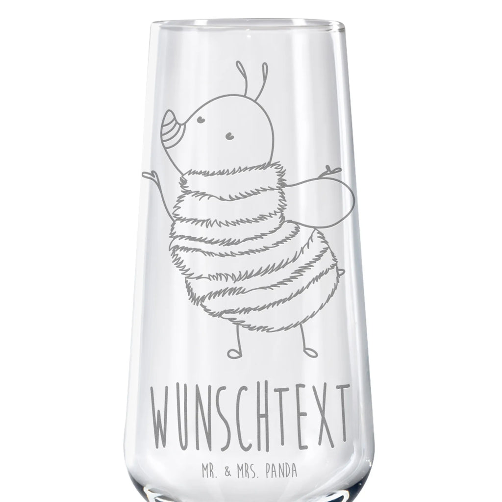 Personalized Sparkling Wine Glass bumblebee fluffy small animals, cute, funny, cute animal motives, hand drawn, small world, funny sayings, good mood, happy, gifts, gift ideas, special gifts, animal lover, card, Bumblebee, Bee, Fluffy, Nature, Flower