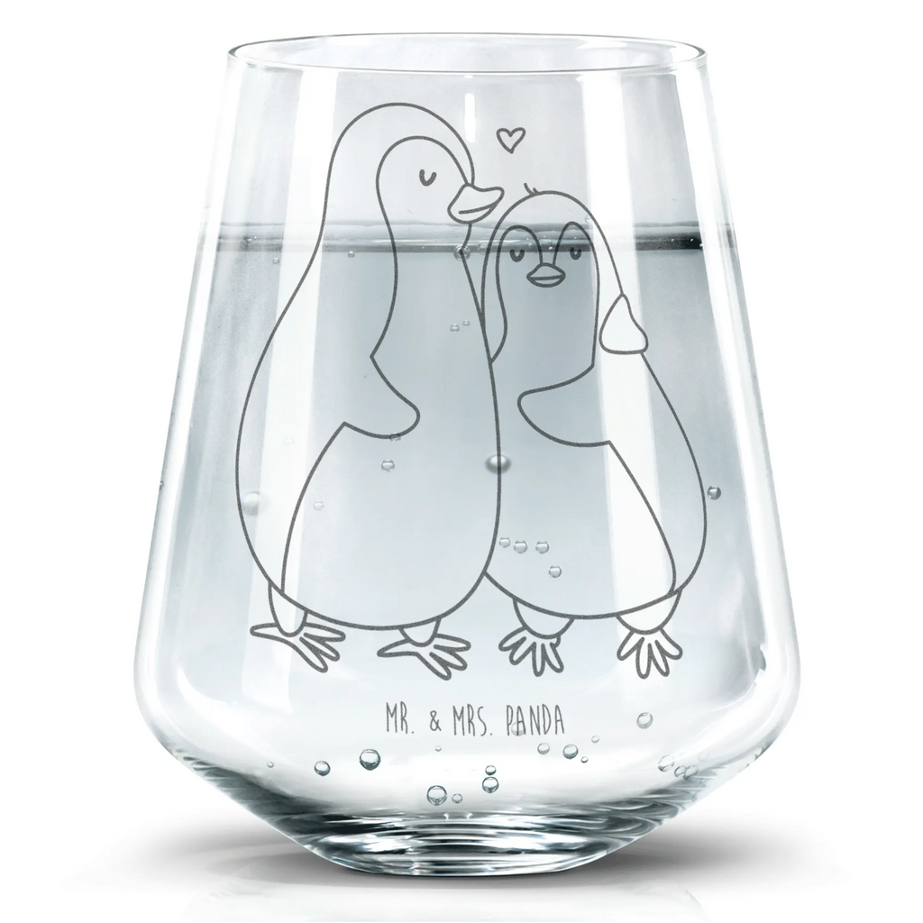 Drinking glass Penguin embrace Penguin, North Pole, Winter, Penguins, penguin, wedding gift, engagement, proof of love, love gift, wedding day, wedding, lovers, anniversary, love