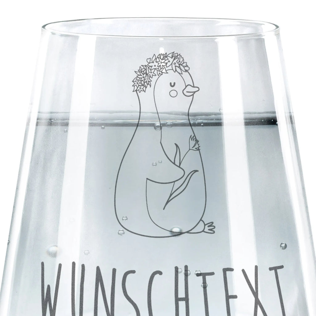 Personalized Drinking Glass Penguin Flower Penguin, North Pole, Winter, Penguins, goals in life, goals, wishes, penguins, universe, love of life, wreath of flowers, motivation, lovesickness, gift idea, life