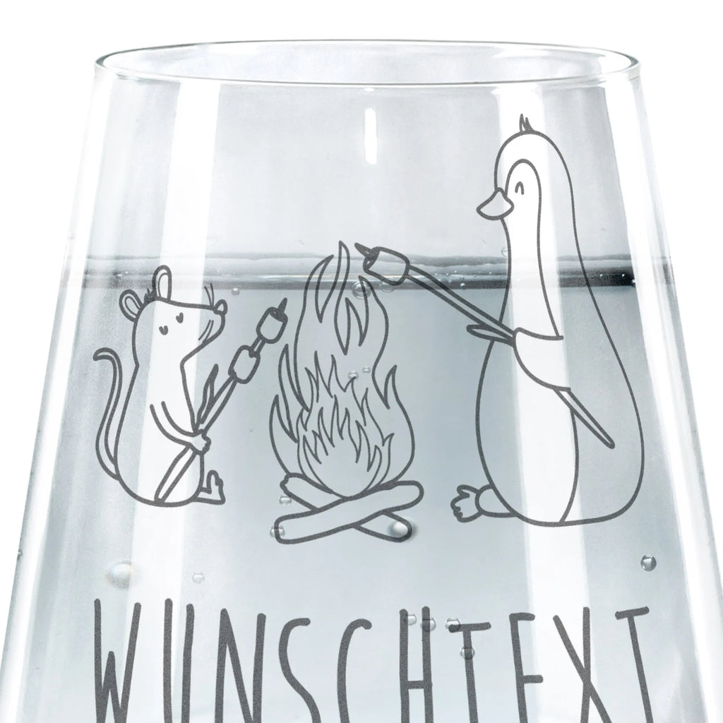Personalized Drinking Glass Penguin campfire Penguin, North Pole, Winter, Penguins, life, marshmallows, barbecue, penguins, everyday office life, mouse, campfire, new start, fire, work, love, office, motivation, job, life motto, life motivation