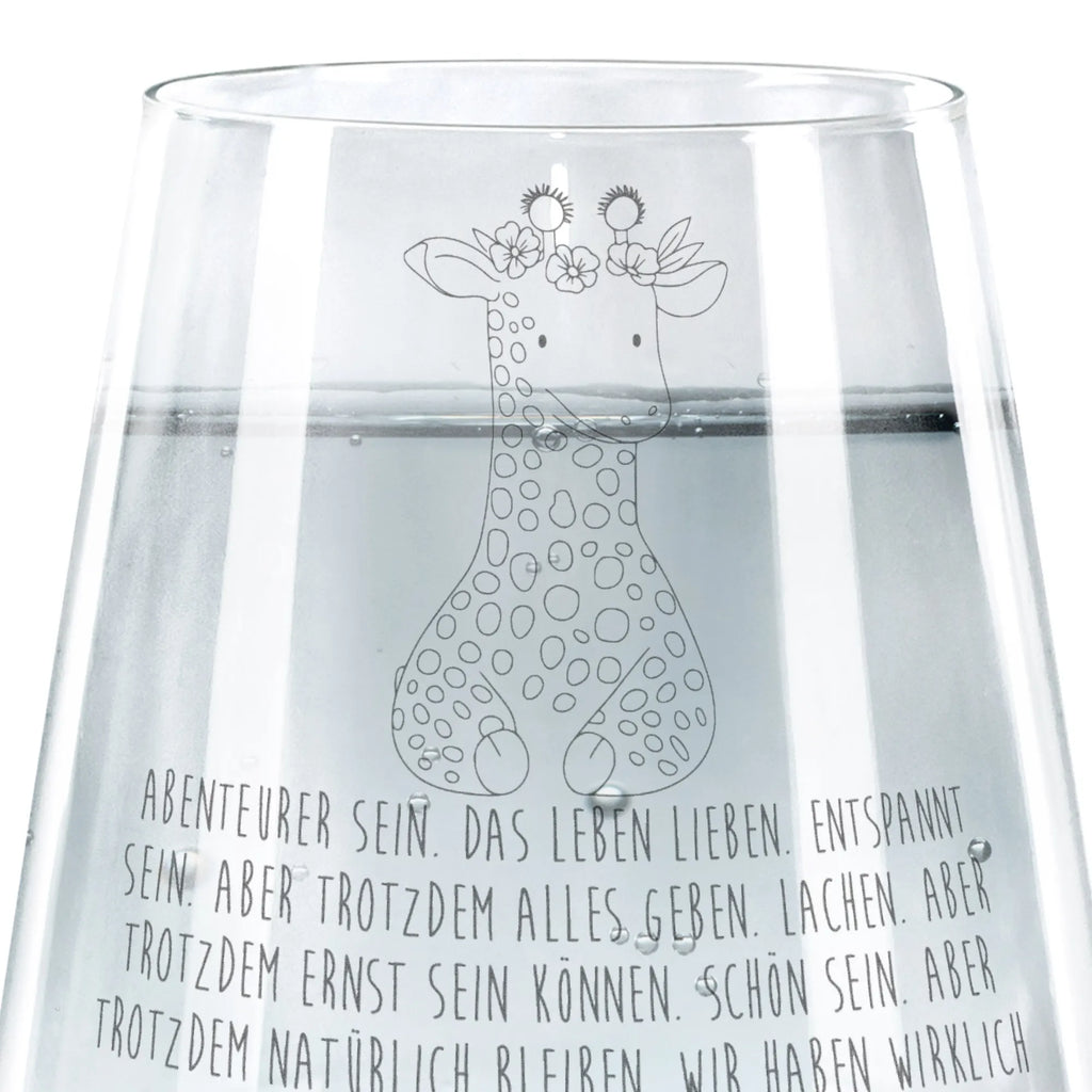 Drinking glass giraffe flower wreath Africa, self-love, adventurer, giraffe, wreath of flowers, friend