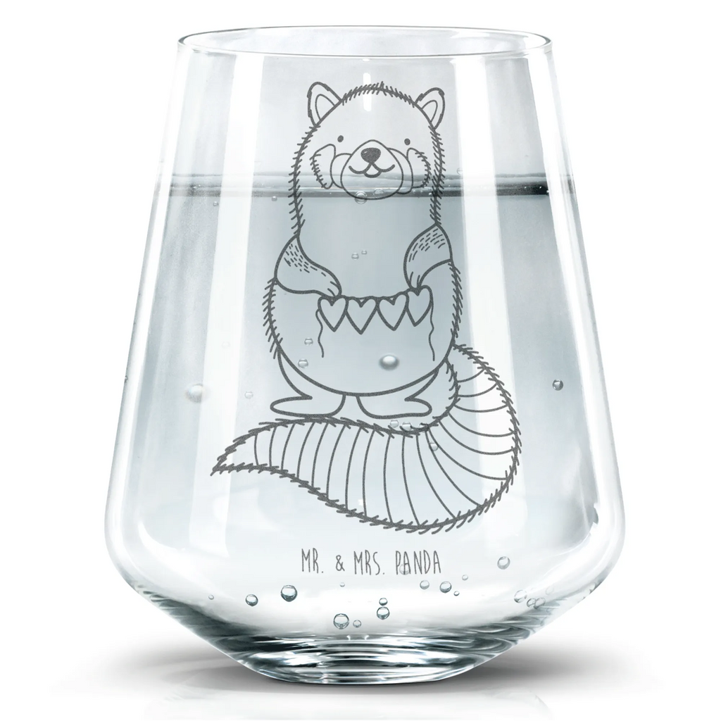 Drinking glass red panda small animals, cute, funny, cute animal motives, hand drawn, small world, funny sayings, good mood, happy, gifts, gift ideas, special gifts, animal lover, card, love, red, heart, Panda, favourite person, darling