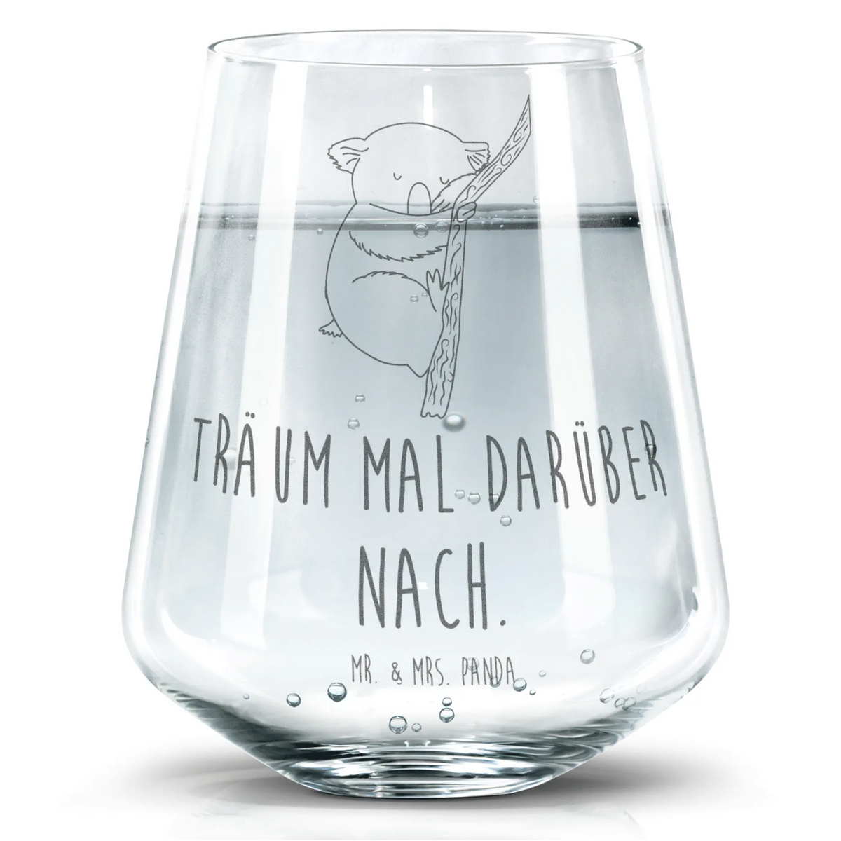 szklanka Koala Designglas, Panda Glas, Dekoglas, Allzweckglas, Geschenkglas, getränkebecher, Glas, Trinkgefäß, Becherglas, Saftglas, Glasbecher, Limonadenglas, Wasserbecher, Wasserglas, Tumbler Glas, Trinkglas, Lustige Sprüche, Tiere, Tiermotive, Gute Laune, Schlafzimmer, Koalabär, Bär, Traum, schlafen, Traumland, Koala, Träumen