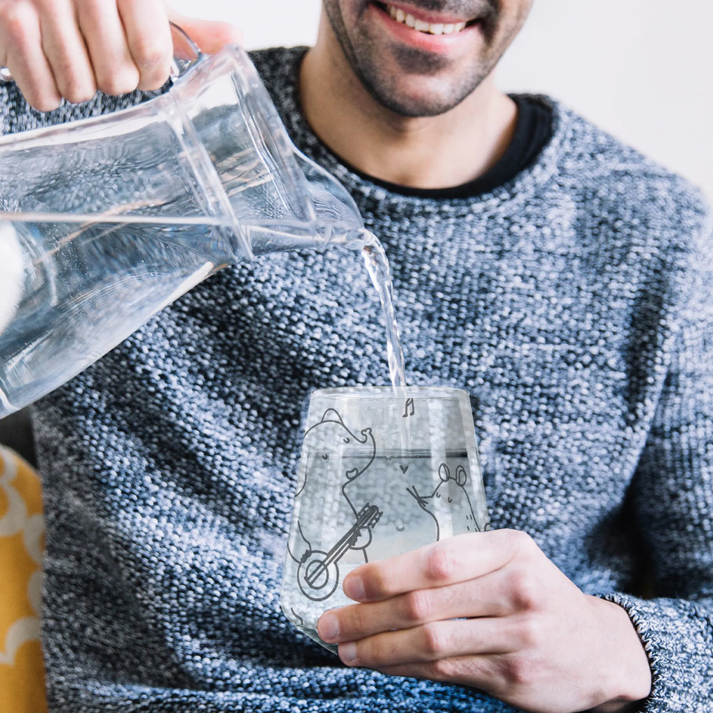 Drinking glass Big tape small animals, cute, funny, cute animal motives, hand drawn, small world, funny sayings, good mood, happy, gifts, gift ideas, special gifts, animal lover, card, band, penguin, mouse, music, dog, elephant, triangle, dolphin, musicians, guitar