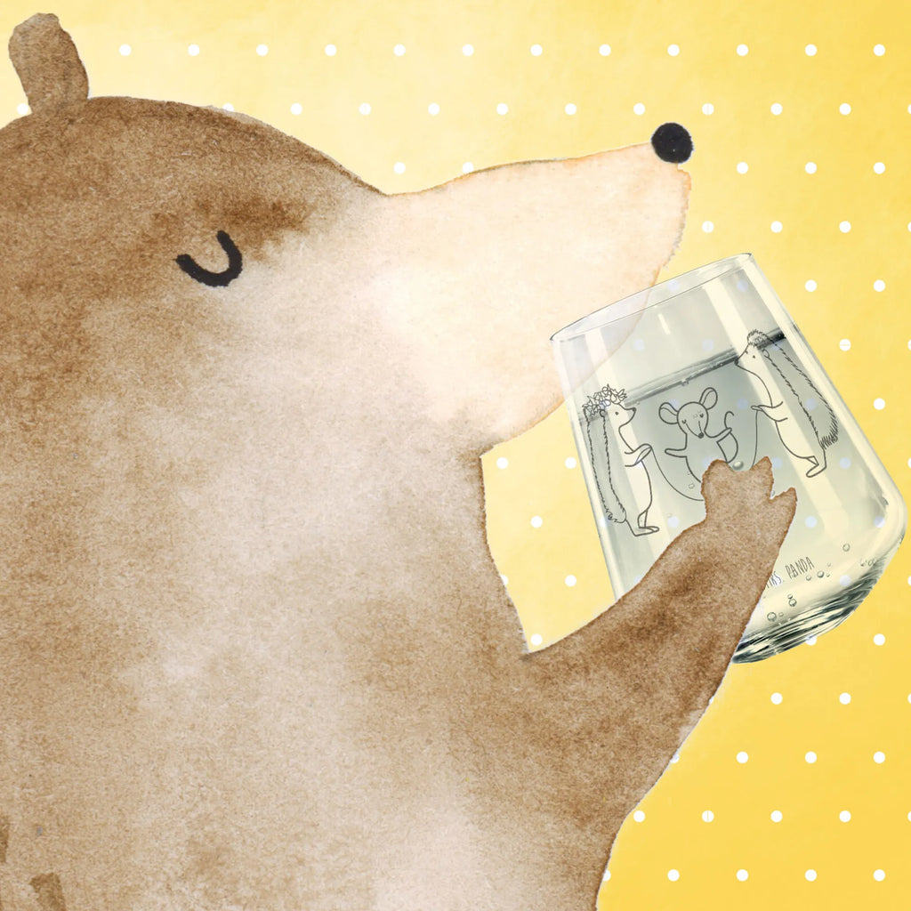 Drinking glass Hedgehog skipping small animals, cute, funny, cute animal motives, hand drawn, small world, funny sayings, good mood, happy, gifts, gift ideas, special gifts, animal lover, card, rope skipping, kindergarten, hedgehog, children, mouse