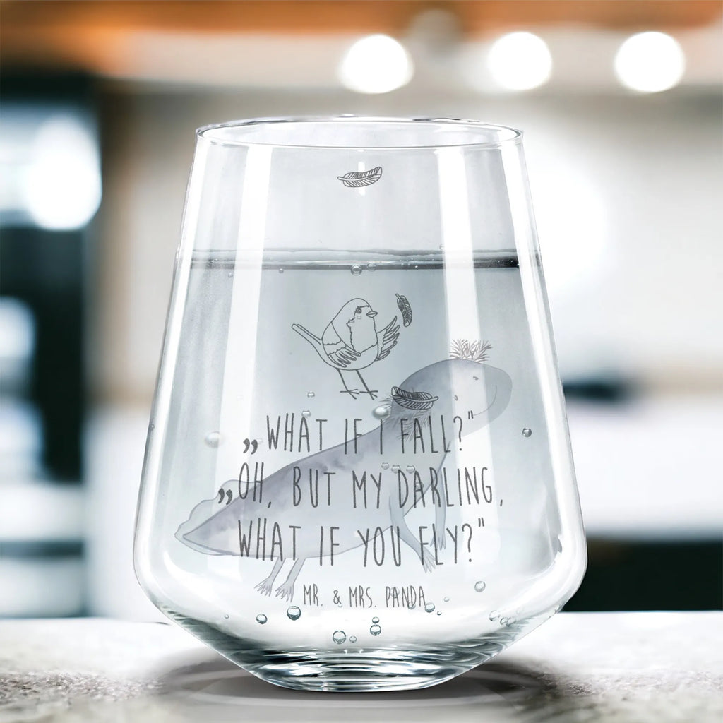 Drinking glass robin feathers small animals, cute, funny, cute animal motives, hand drawn, small world, funny sayings, good mood, happy, gifts, gift ideas, special gifts, animal lover, card, What if i fall, bird, motivation slogans, flying, motivation pictures, robin, slogan motivation, slogan courage