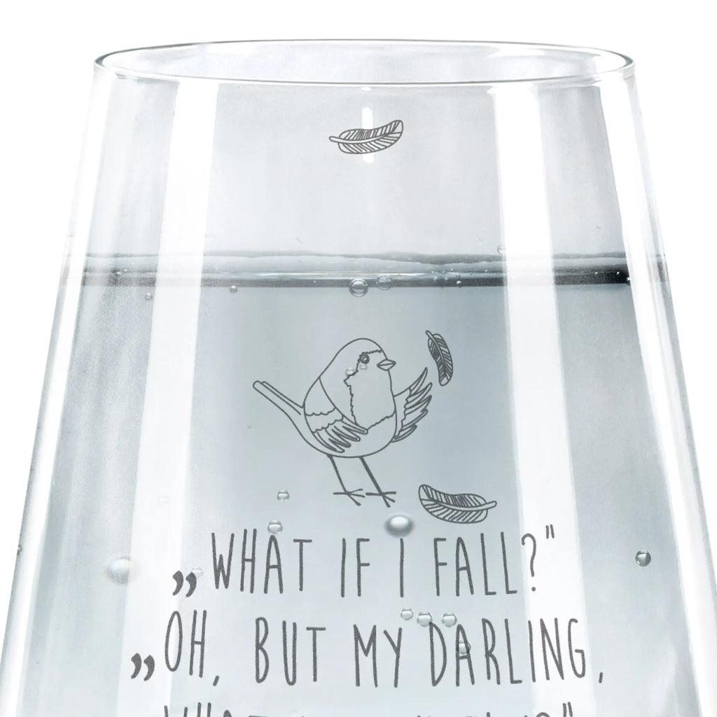 Drinking glass robin feathers small animals, cute, funny, cute animal motives, hand drawn, small world, funny sayings, good mood, happy, gifts, gift ideas, special gifts, animal lover, card, What if i fall, bird, motivation slogans, flying, motivation pictures, robin, slogan motivation, slogan courage