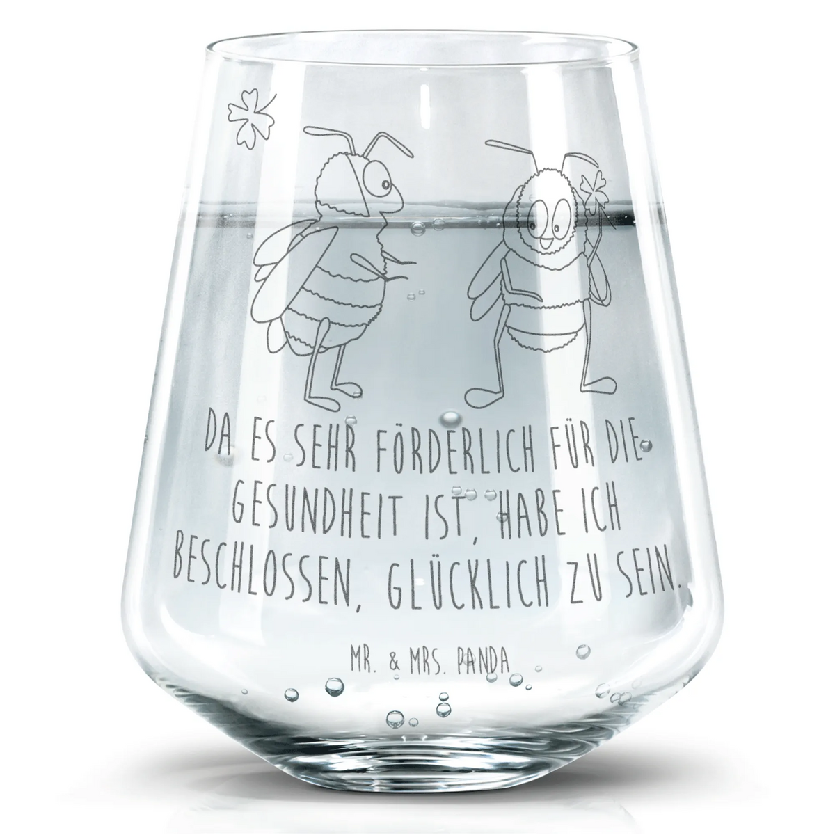 Drinking glass bumblebees shamrock small animals, cute, funny, cute animal motives, hand drawn, small world, funny sayings, good mood, happy, gifts, gift ideas, special gifts, animal lover, card, saying positive, become happy, bee decoration, bumblebee, bee, be happy, saying beautiful, saying happy