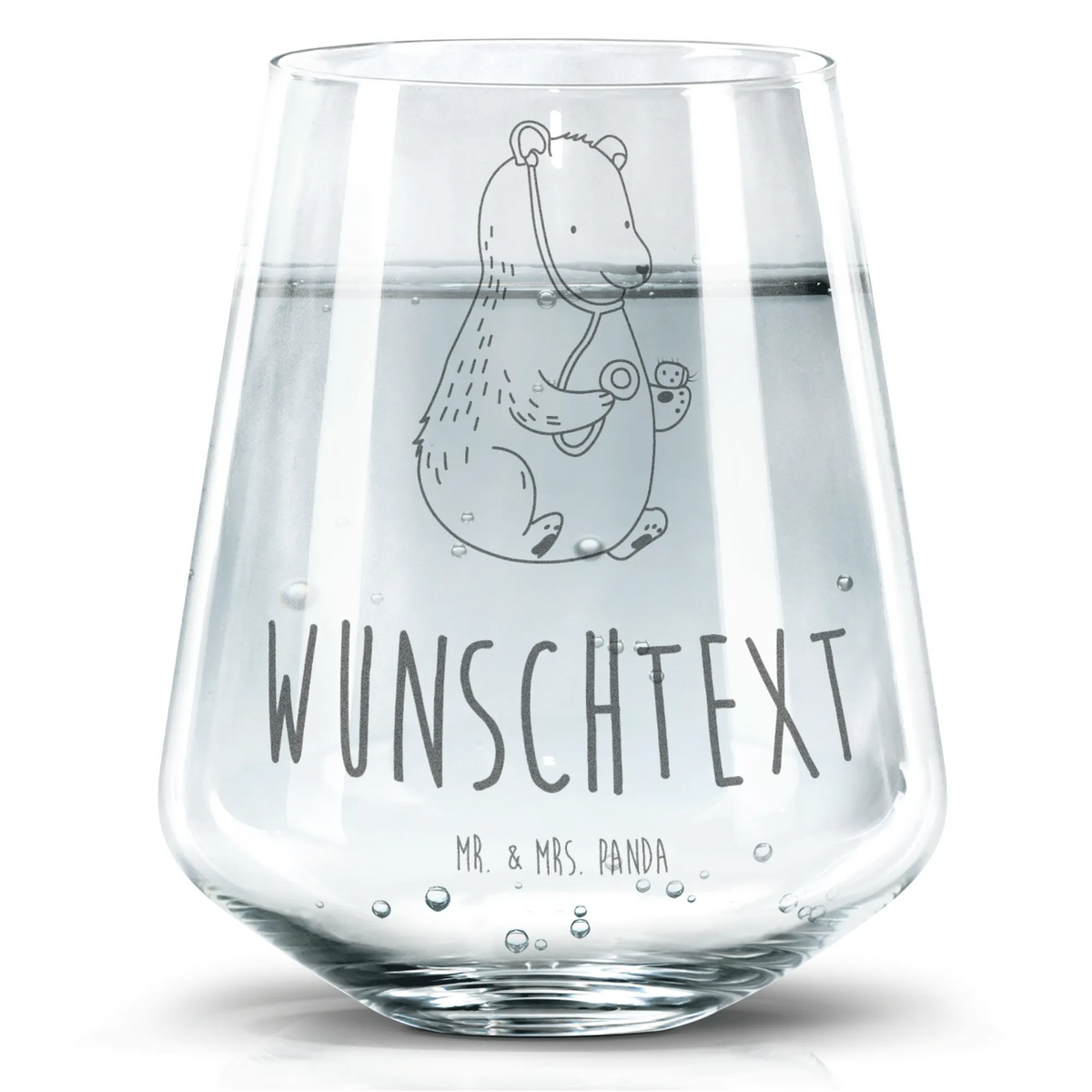 Personalized Drinking Glass bear Physician bear, teddy, teddy bear, cuddly toy, Doctor, Professor, Bear