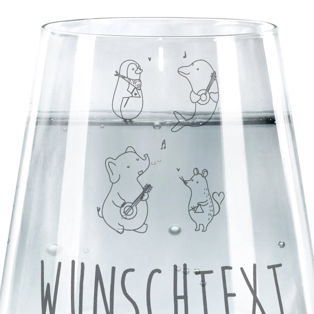Personalized Drinking Glass Big tape small animals, cute, funny, cute animal motives, hand drawn, small world, funny sayings, good mood, happy, gifts, gift ideas, special gifts, animal lover, card, band, dog, guitar, dolphin, music, elephant, musicians, triangle, penguin, mouse