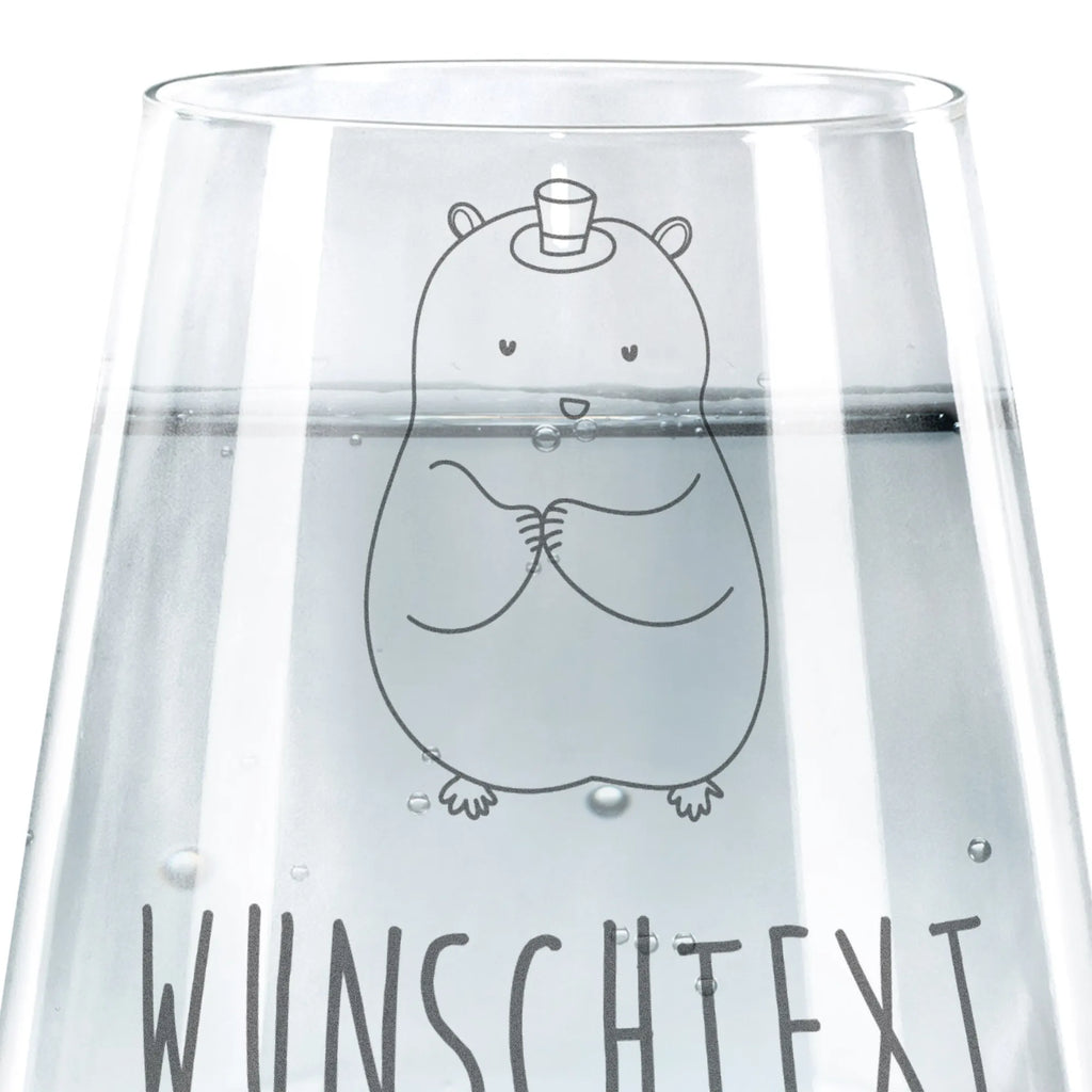 Personalized Drinking Glass hamster cap small animals, cute, funny, cute animal motives, hand drawn, small world, funny sayings, good mood, happy, gifts, gift ideas, special gifts, animal lover, card, Houdini, magician, wizard, dwarf hamster, top hat, Hamster, hat