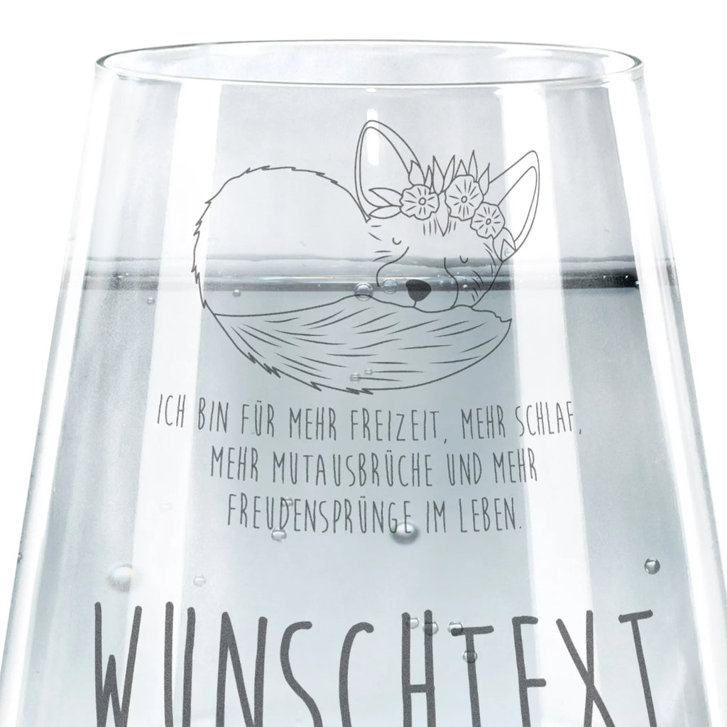 Personalized Drinking Glass desert fox Flower Africa, happy, desert fox, wreath of flowers, flowers, desert