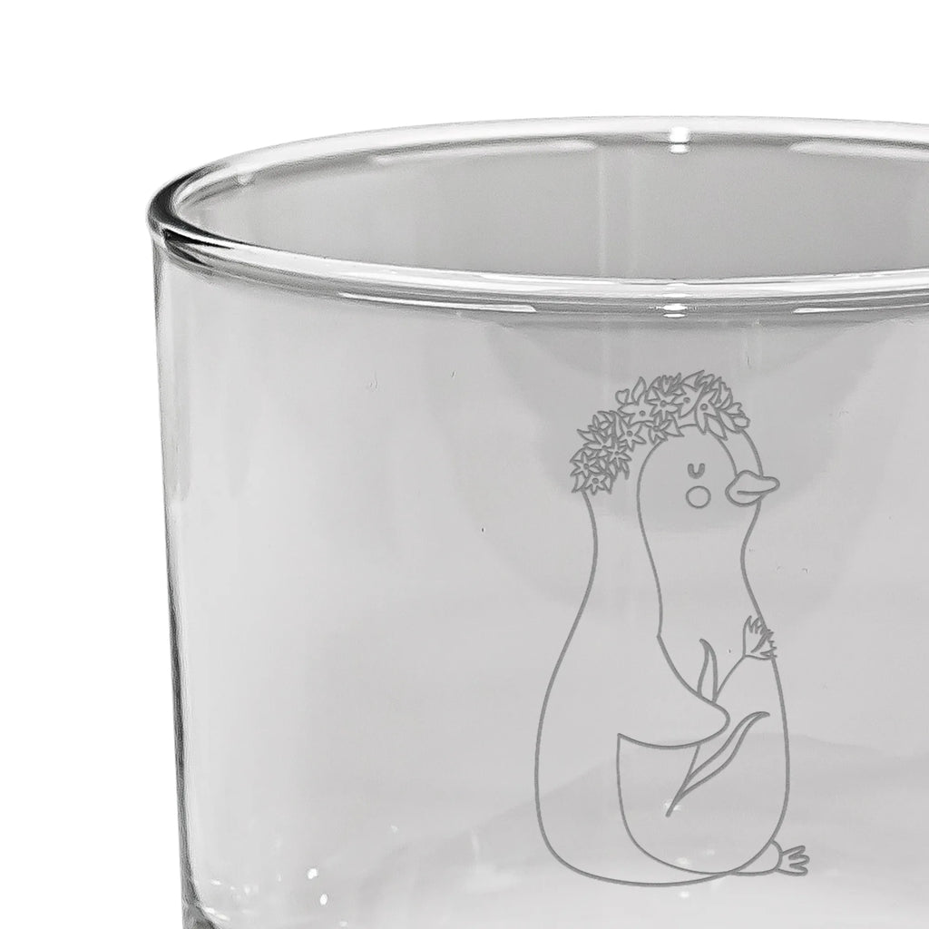Personalisiertes Whiskey Glas Pinguin Blumen Whiskey Glas, Whiskeyglas mit Spruch, Whiskey Glas mit Gravur, Whiskey Glas mit Sprüchen, Whiskeylgas, Pinguin, Blumenkranz, Geschenkidee, Ziele, Lebensziele, Wünsche, Motivation, Leben, Universum, Liebeskummer, Lebenslust, Pinguine