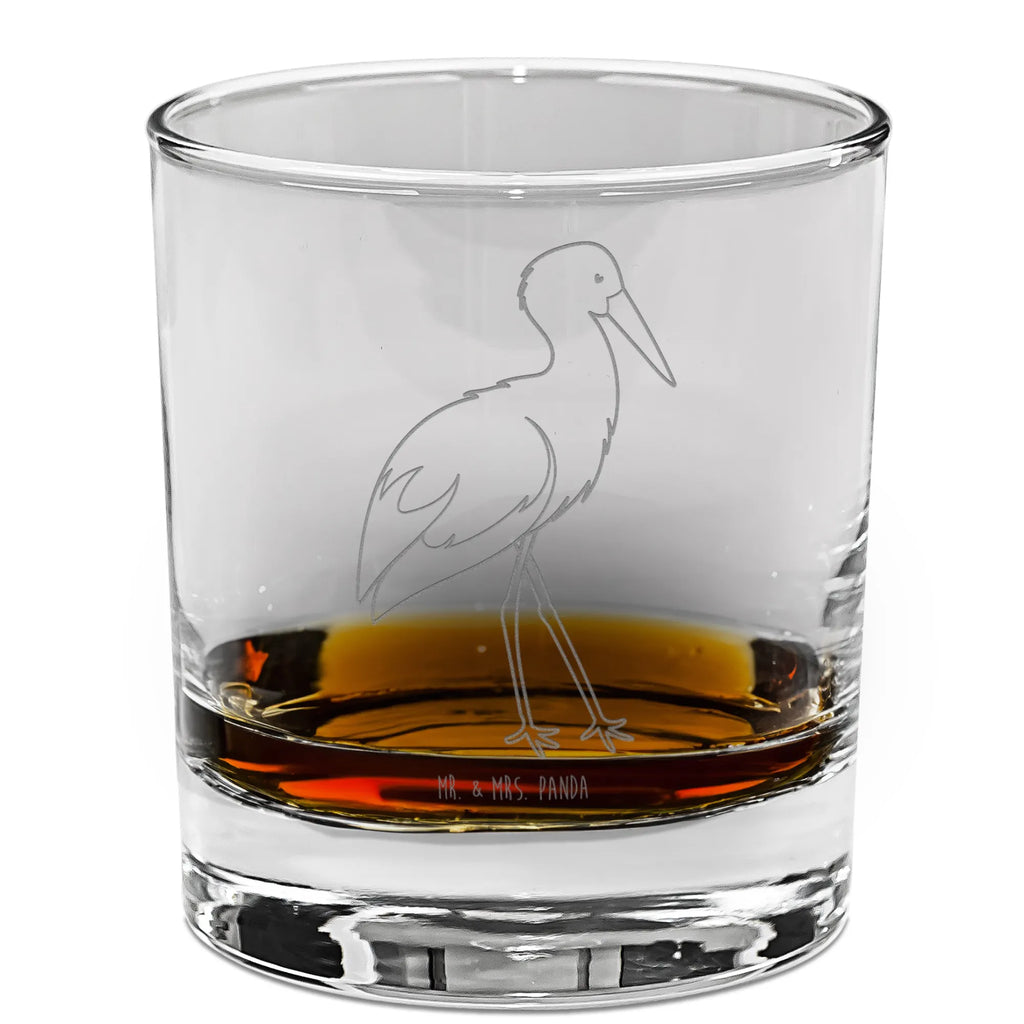 Whiskey Glass Stork small animals, cute, funny, cute animal motives, hand drawn, small world, funny sayings, good mood, happy, gifts, gift ideas, special gifts, animal lover, card, stork, becoming a mother, baby, mother, birth, pregnancy, pregnant, baby bump, mothers