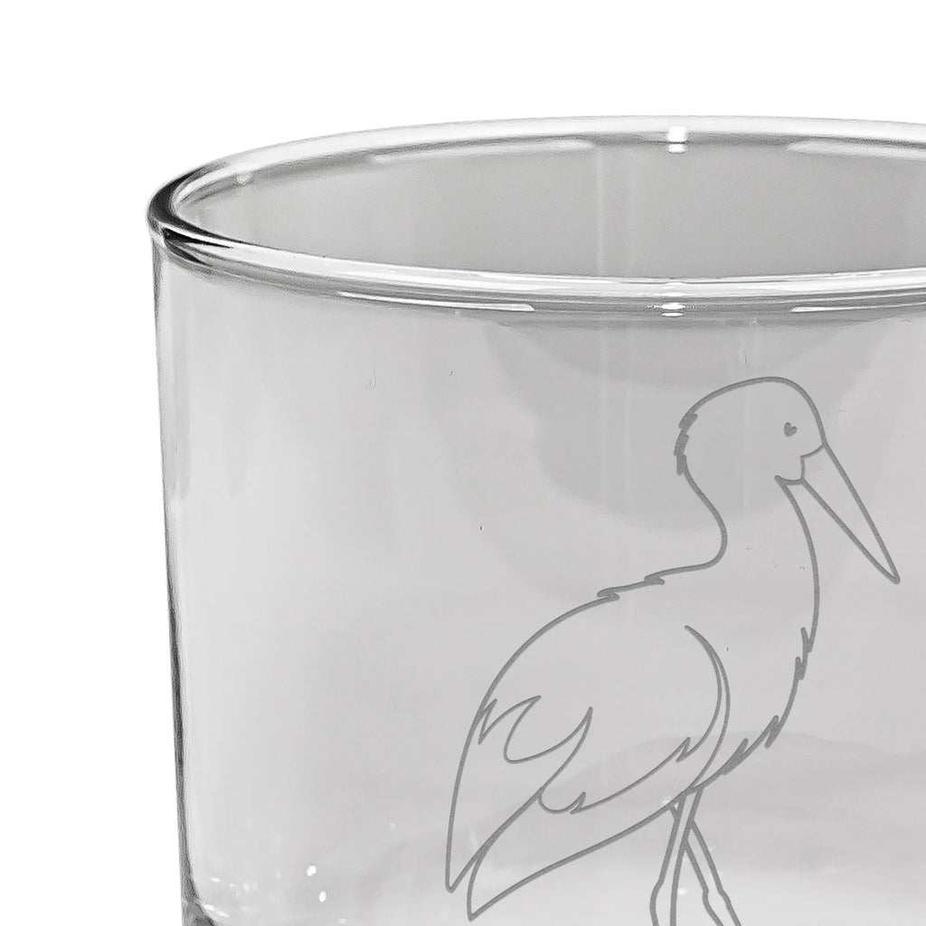 Whiskey Glass Stork small animals, cute, funny, cute animal motives, hand drawn, small world, funny sayings, good mood, happy, gifts, gift ideas, special gifts, animal lover, card, stork, becoming a mother, baby, mother, birth, pregnancy, pregnant, baby bump, mothers