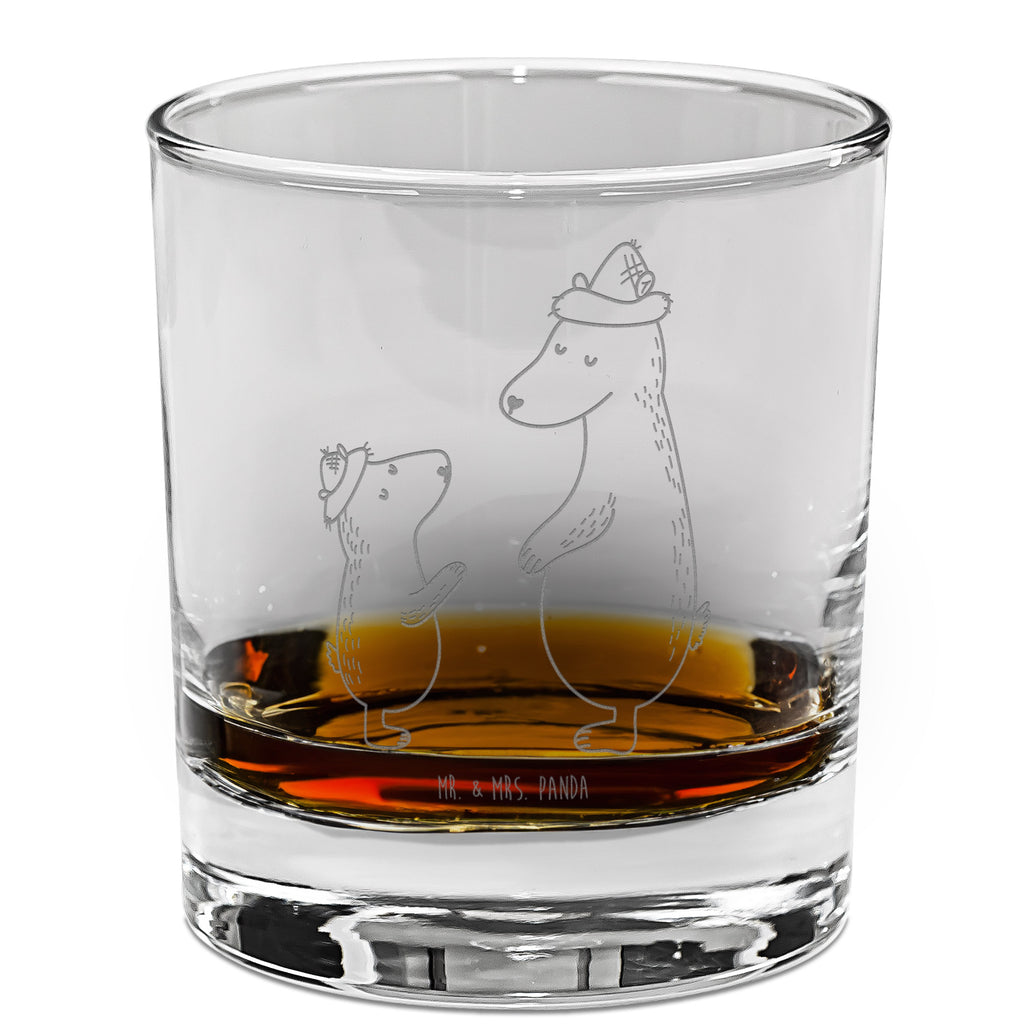 Whiskey Glass Bears with hats Family, Father's Day, Mother's Day, brother, sister, Mom, Dad, father's day, children, son, bear, dad, sons, father-son, father, daddy, role model, family, favourite person, child