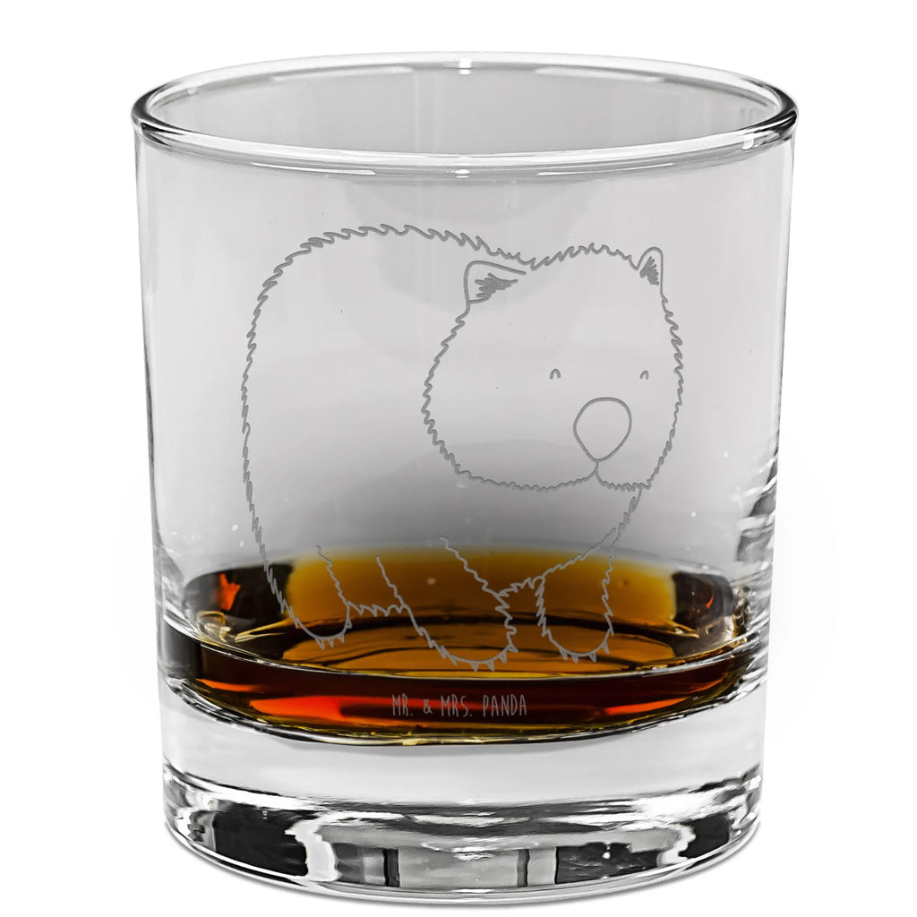 Whiskey Glass Wombat small animals, cute, funny, cute animal motives, hand drawn, small world, funny sayings, good mood, happy, gifts, gift ideas, special gifts, animal lover, card, Australia, Wombat, life is beautiful, motivation, saying