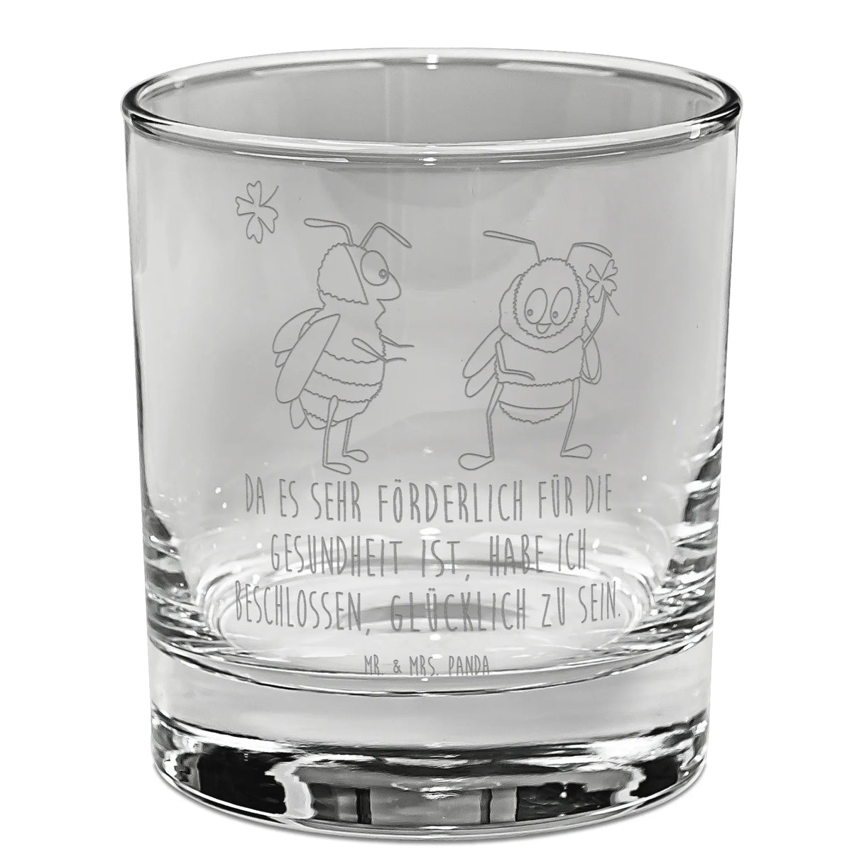 Szklanka do whisky Trzmiele koniczyna Motywy zwierzęce, dobra energia, zabawne powiedzonka, zwierzęta