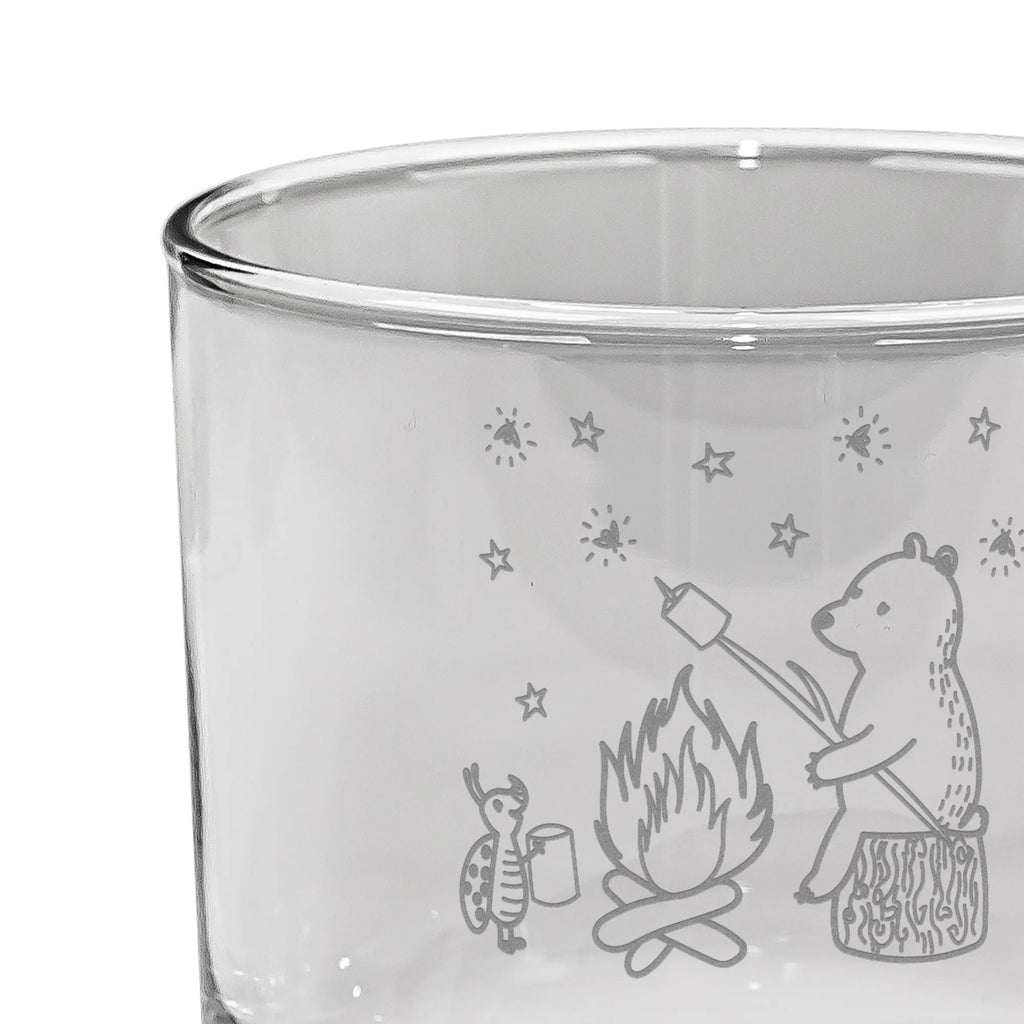 Spersonalizowana szklanka do whisky Niedźwiedź i biedronka przy ognisku Niedźwiedź, Miś, Pluszowy miś