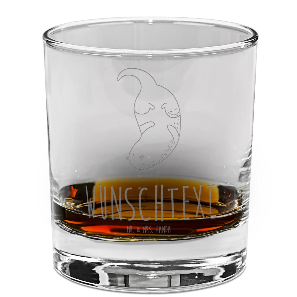 Personalisiertes Whiskey Glas Otter Kopfüber Whiskeyglas mit Spruch, Whiskey Glas mit Gravur, Whiskeylgas, Whiskey Glas mit Sprüchen, Whiskey Glas, Otter, Fischotter, Seeotter, Otter Seeotter See Otter